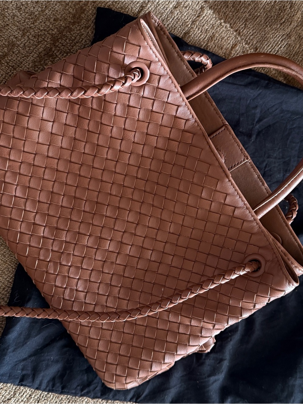 Quince Braided Tote in Dusty Rose Brown - Picture 2 of 9